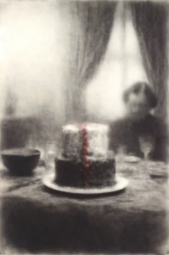 Monochrome Gothic Printmaking style reference image — atmospheric haze
