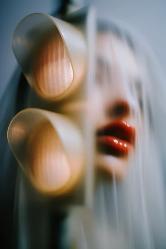 Tactile Gloss Distortion style reference image — glossy wet skin texture