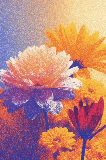 Luminous Thermal Pointillism style reference image — soft-focus blur