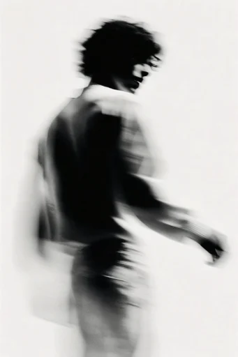 Kinetic Monochrome Minimalism style reference image — shutter drag