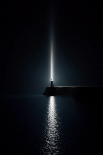 Minimalist Abyssal Neon style reference image — existential silhouette
