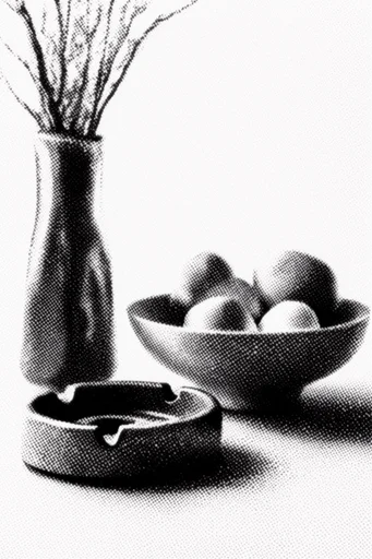 Monochrome Halftone Graphic style reference image — vintage risograph print