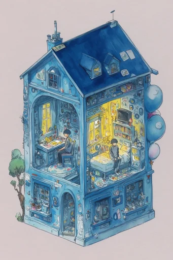 Nocturnal Graphic Surrealism style reference image — surreal graphic narrative