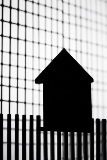 Monochrome Graphic Grids style reference image — halftone line art
