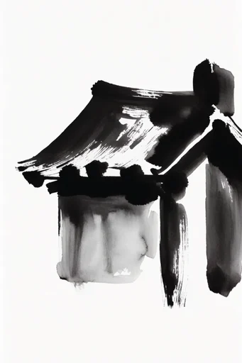 Dynamic Sumi-e Minimalism style AI image example 4