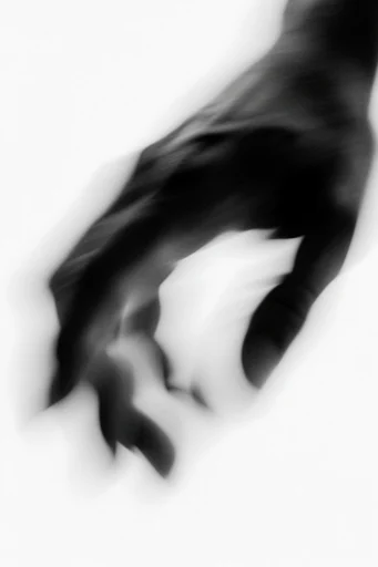 Kinetic Ghostly Monochrome style reference image — high-contrast black and white