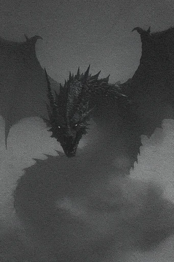Granular Analog Noir style reference image — charcoal silhouettes