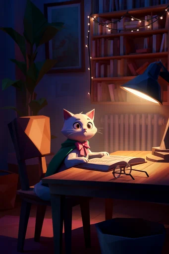 Cozy Cinematic Noir style reference image — angular geometric composition