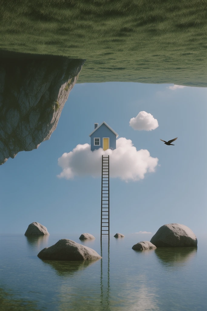 Minimalist Surrealist Dreamscapes style AI image example 2