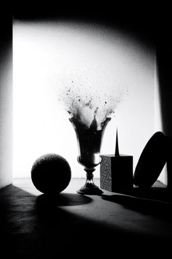 Atmospheric Monochrome Noir style reference image — heavy film grain
