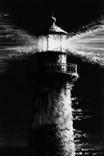 Brutalist Glitch Noir style reference image — stark chiaroscuro