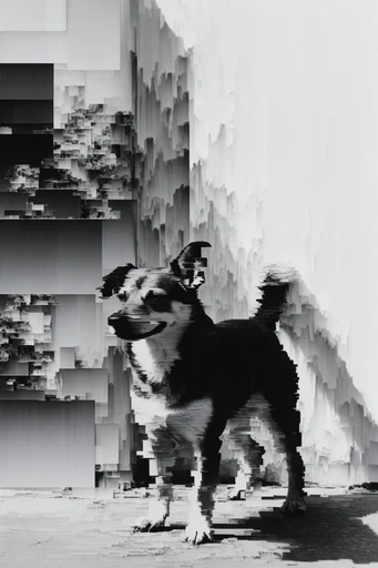 Monochrome Glitch Noir style reference image — liminal photography