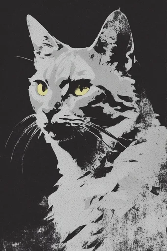 Analog Gritty Noir style reference image — distressed film grain