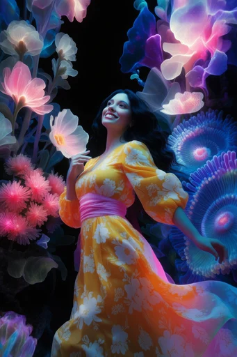 Neon Abyssal Organics moodboard — generate AI images in this style
