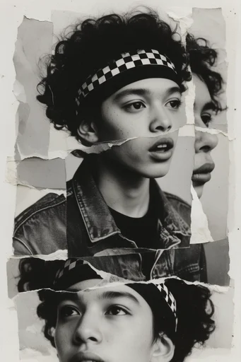 Fragmented Monochrome Deconstruction style reference image — fragmented identity