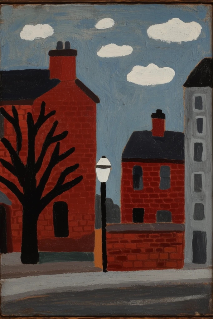 Textured Naive Folk style AI image example 2