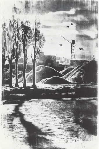 Monochrome Analog Disturbance style reference image — high-contrast monochrome