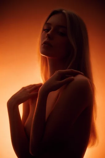 Luminous Amber Silhouette style reference image — cinematic haze
