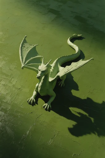 Monochromatic Verdant Surrealism style reference image — minimalist surrealism