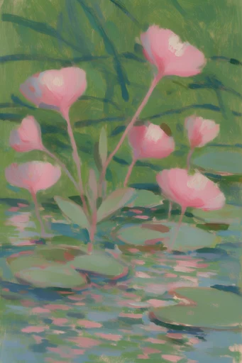 Whimsical Impressionist Waterscapes style reference image — thick oil texture