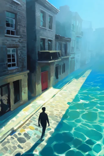 Vibrant Sun-Drenched Coastal style reference image — painterly digital art