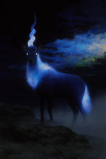 Luminous Cosmic Nocturnes style reference image — bioluminescent glow