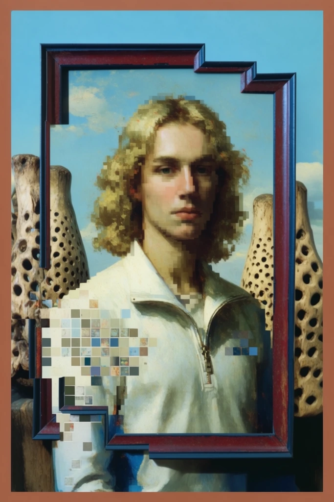 Fragmented Classical Assemblage style AI image example 1
