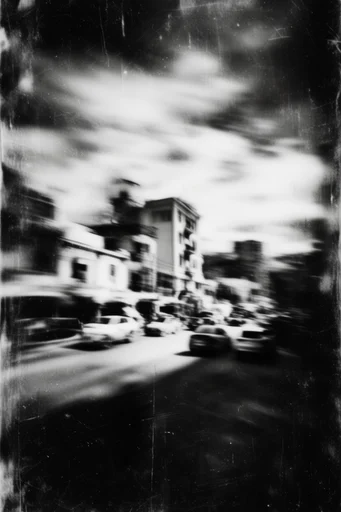 Spectral Kinetic Noir style reference image — high-contrast black and white