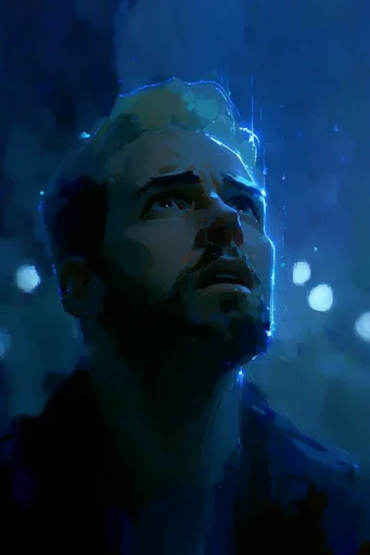 Luminous Spectral Noir style reference image — bioluminescent glow