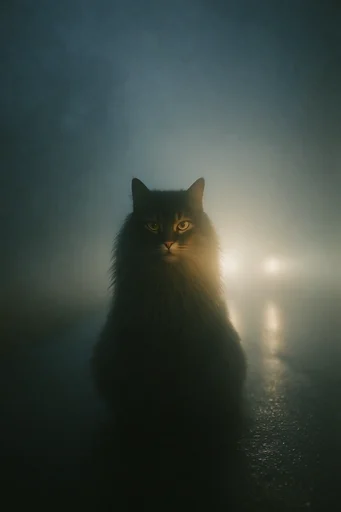 Cinematic Liminal Fog style reference image — grainy film texture