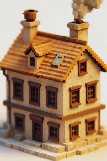 Cinematic Voxel Dioramas style reference image — tilt-shift photography