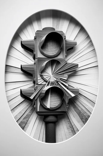 Fractured Monochrome Assemblage style reference image — geometric fragmentation