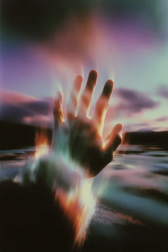 Nostalgic Cosmic Surrealism style reference image — heavy film grain