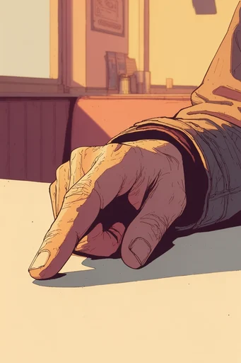 Retro Desert Noir style reference image — warm desert palette