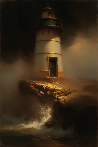 Luminous Chiaroscuro Etherealism style reference image — iridescent caustics
