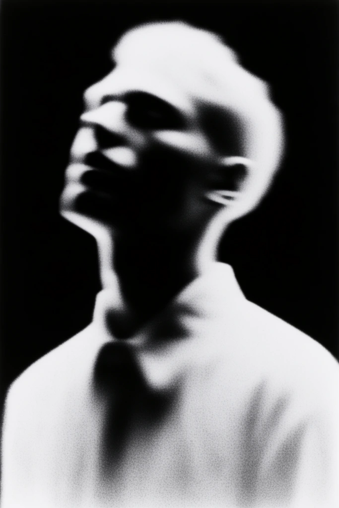 Monochromatic Surrealist Noir style AI image example 1