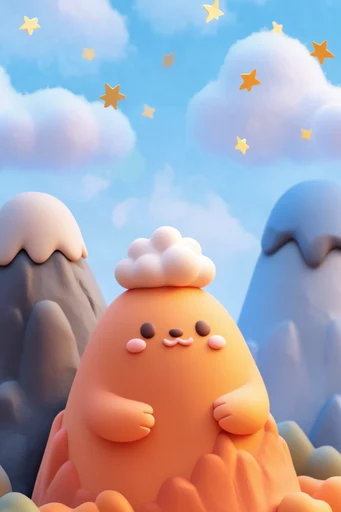 Tactile Whimsy World style reference image — 3D claymation style