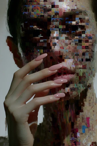 Fragmented Neon Surrealism style reference image — fragmented reality