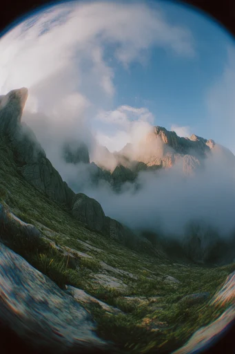 Distorted Analog Fisheye style reference image — fisheye lens