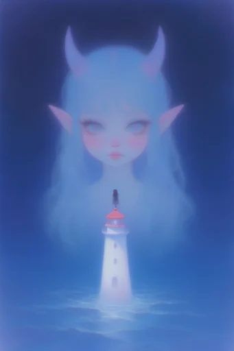 Ethereal Airbrushed Dollcore style reference image — oversized glossy eyes