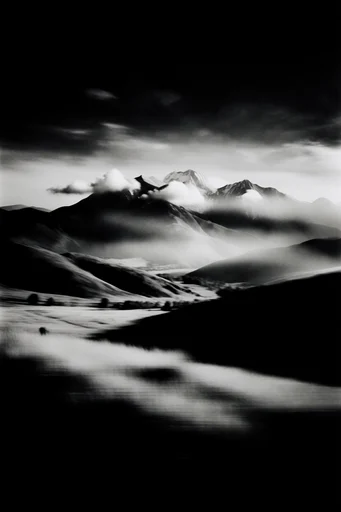Spectral Industrial Noir style reference image — ghostly silhouettes