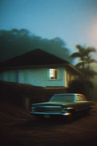 Ethereal Analog Nostalgia style reference image — cyan and amber color palette