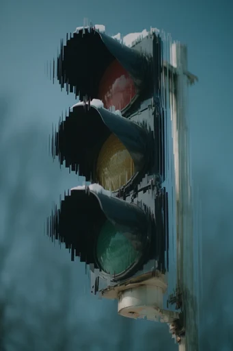 Ethereal Glitch Melancholy style reference image — digital decay