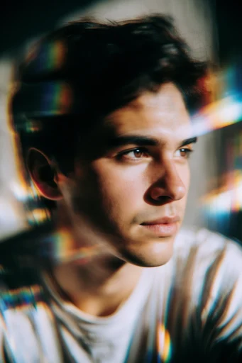 Luminous Prismatic Etherealism style reference image — analog film grain