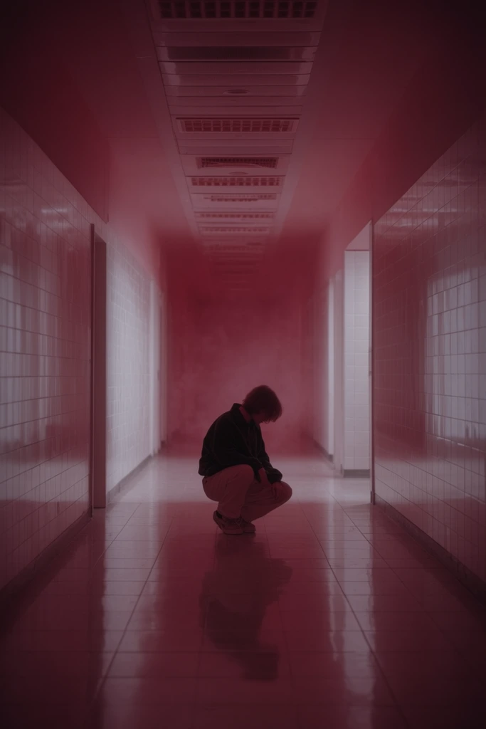 Monochromatic Liminal Fluorescents style AI image example 1