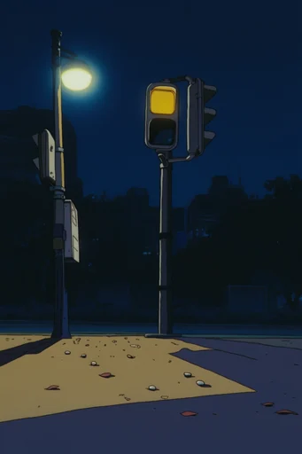 Midnight Cel Aesthetic style reference image — hand-drawn ink linework