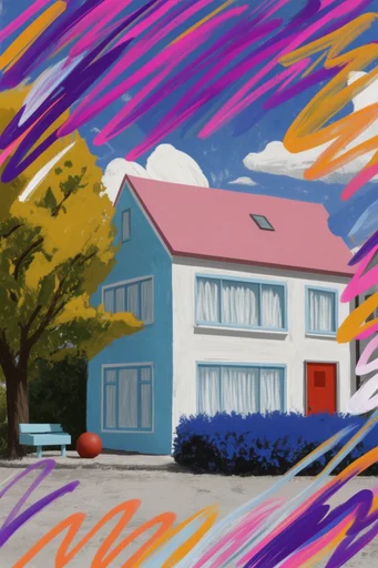 Dynamic Kinetic Collage style AI image example 4