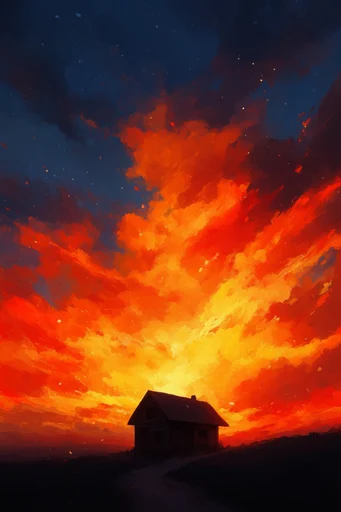 Fiery Twilight Expressionism style AI image example 4