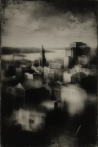 Spectral Gothic Daguerreotype style reference image — monochrome daguerreotype