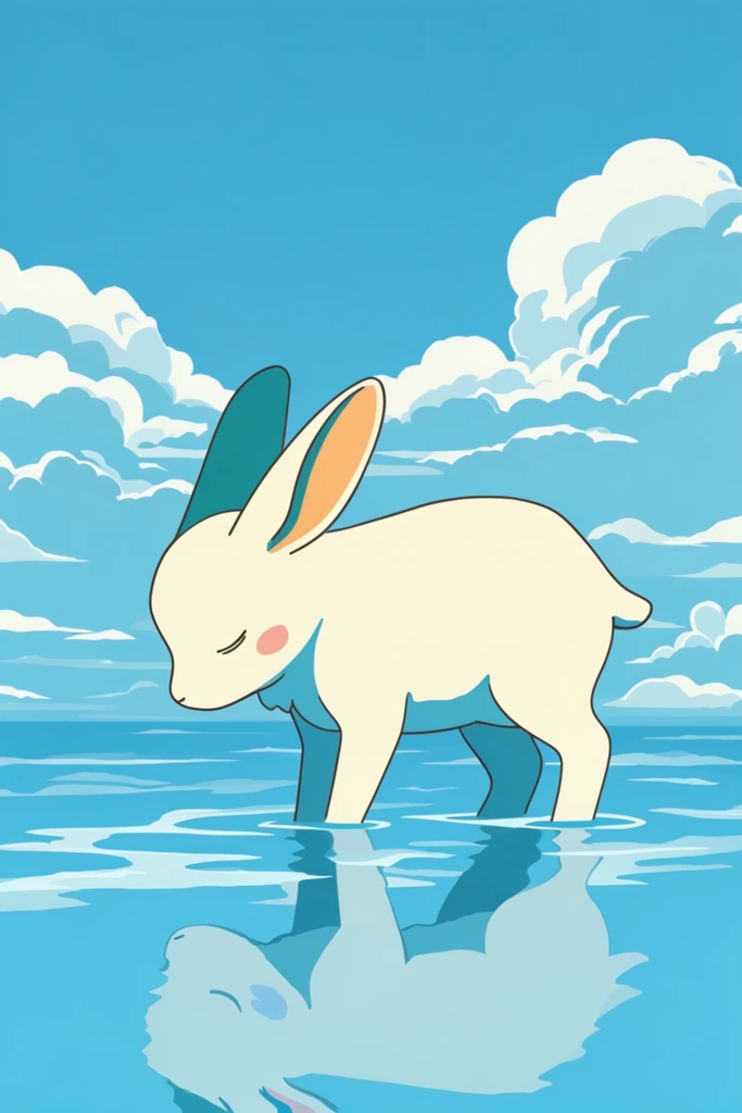 Minimalist Blue Nostalgia style AI image example 3